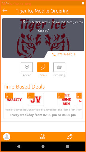 Tiger Ice Mobile Ordering screenshot