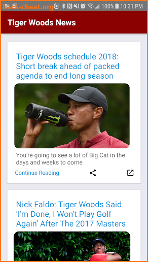 Tiger Woods News screenshot