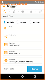 Tigerair Taiwan screenshot