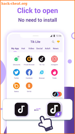 Tik Lite: All apps in one app for WhatsApp,Tik Tok screenshot