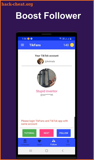 TikFans - Fans & Followers & Likes & Hearts screenshot