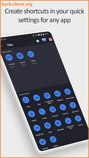 Tile Shortcuts - Quick settings apps & shortcuts screenshot