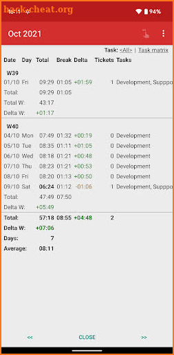 Time Recording - Timesheet App screenshot