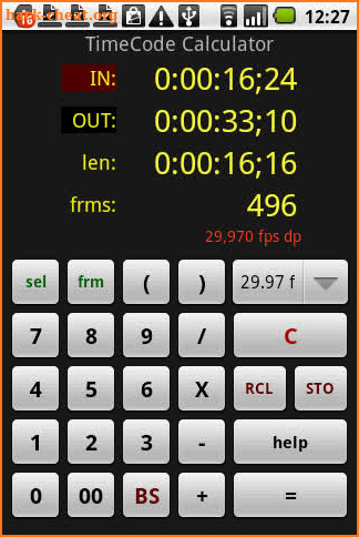 TimeCode Calculator screenshot