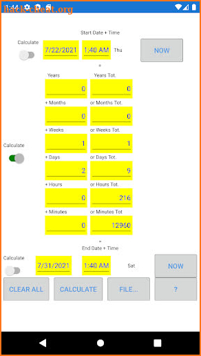 TimeDateCalculator screenshot