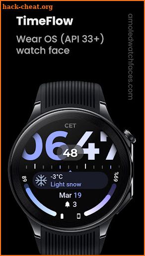 TimeFlow: Wear OS 4 watch face screenshot