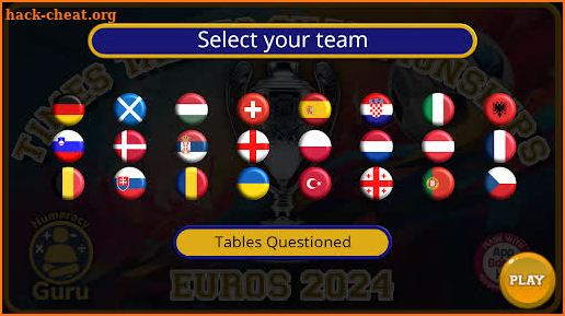 Times Tables Euros 2024 screenshot