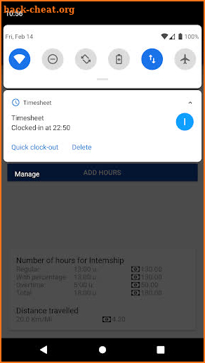 Timesheet screenshot