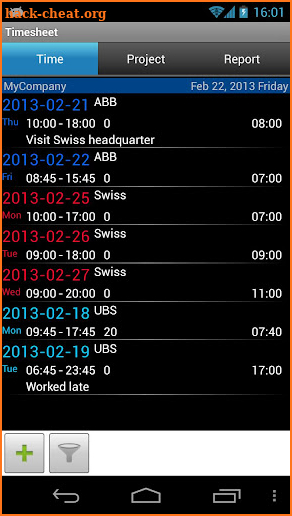 Timesheet 2 screenshot