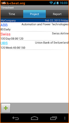Timesheet 2 screenshot