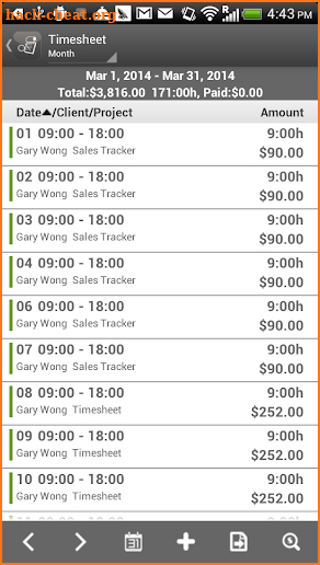 Timesheet - Time Card - Work Hour screenshot