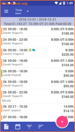 Timesheet - Work Hours and Invoice screenshot