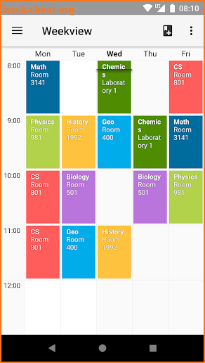 Timetable screenshot