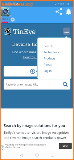 Tineye screenshot