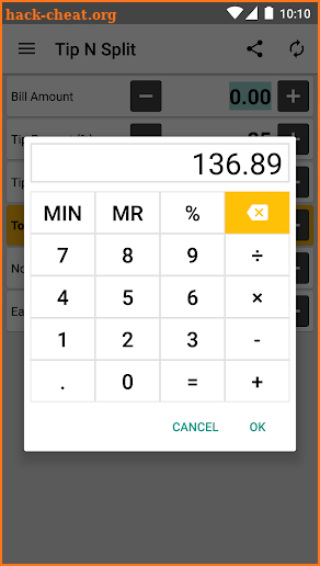 Tip N Split Tip Calculator screenshot