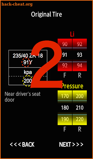 Tire Pressure for Inch-Up Wheel. screenshot