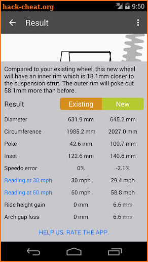 Tire Size Calculator screenshot