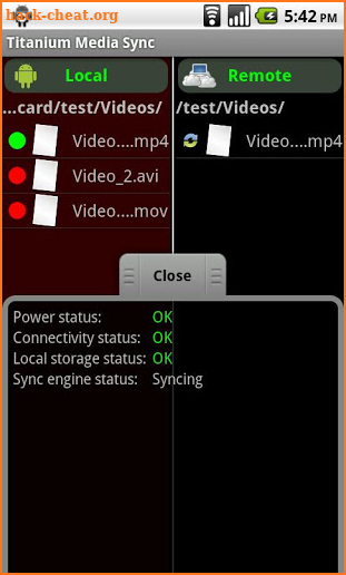 Titanium Media Sync screenshot