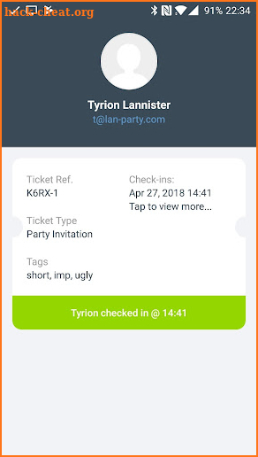 Tito Check-in screenshot