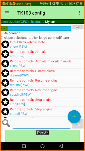 TK103 Configurator SMS screenshot