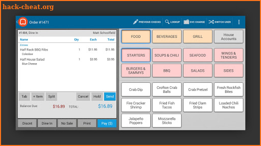 Toast POS System screenshot