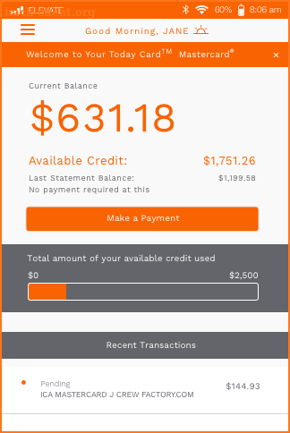 Today Card Mastercard screenshot