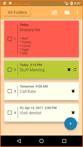 Todo list screenshot