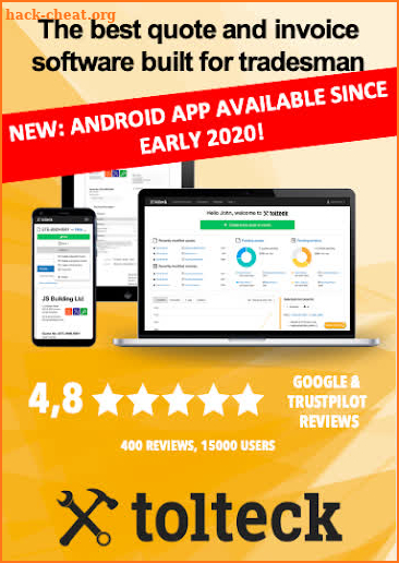 Tolteck Quote & Invoicing build for tradesman screenshot