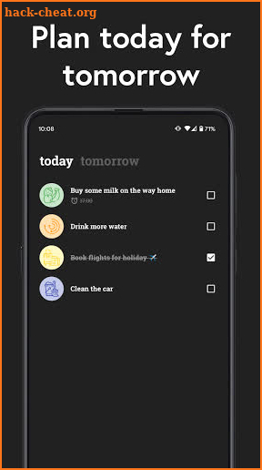 tomorrow - The Minimalist To-Do List screenshot