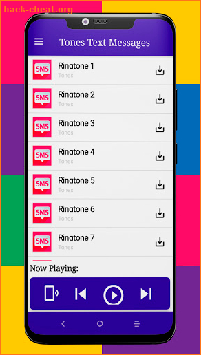 Tones for text messages screenshot