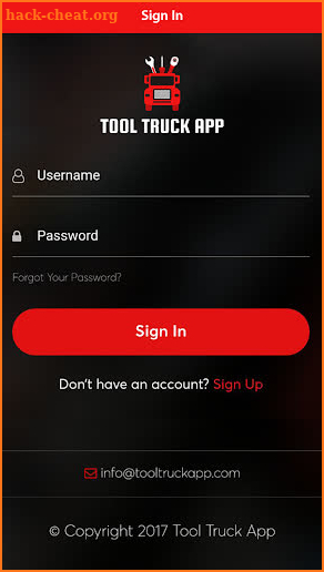 TOOL TRUCK APP screenshot