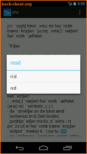 toPhonetics screenshot