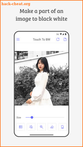 Touch To BW: Black White Background, Part Of Image screenshot