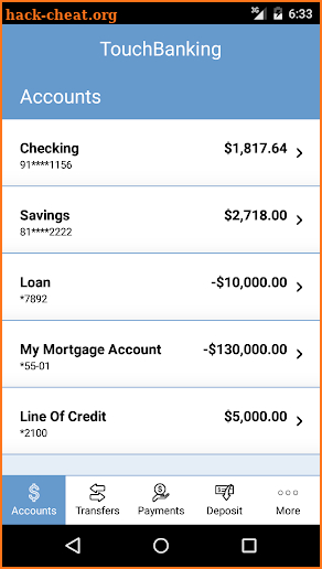 TouchBanking screenshot