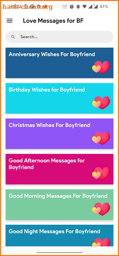 Touching Love Messages for boyfriend screenshot