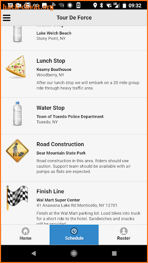 Tour de Force 9/11 Memorial Bike Ride Mobile App screenshot