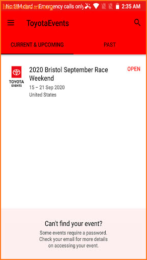 Toyota Events screenshot