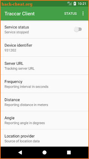 Traccar Client screenshot