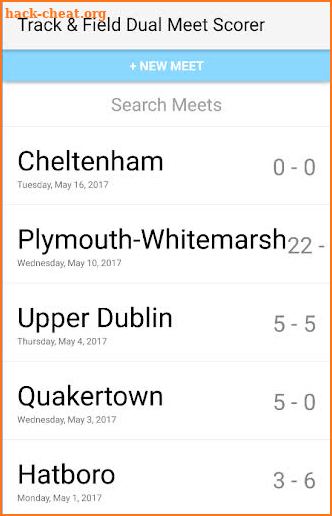 Track & Field Dual Meet Scorer screenshot