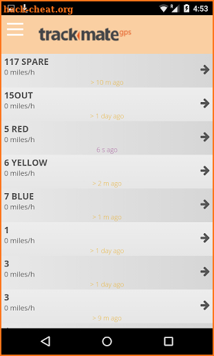 Trackmate GPS screenshot