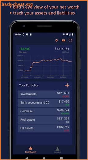 TrackMyStack Net Worth Tracker screenshot