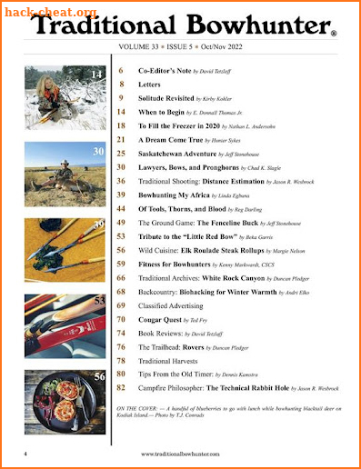 Traditional Bowhunter Magazine screenshot