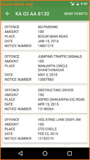 Traffic Bangalore: Check Fines screenshot