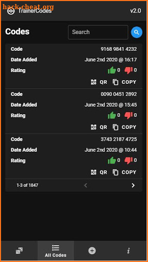 TrainerCodes screenshot