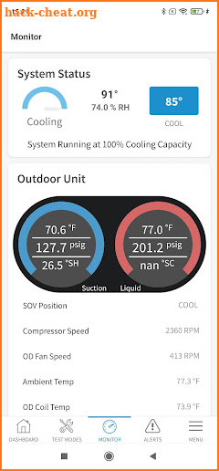 Trane® Diagnostics screenshot