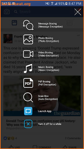 TransBox for direct encryption within other apps. screenshot