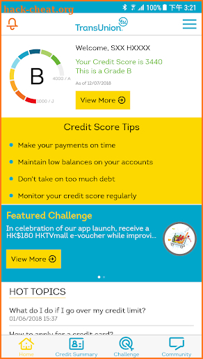 TransUnion HK - Credit Report, Score & Alerts screenshot