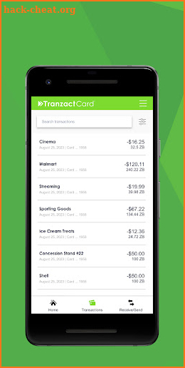 TranzactCard screenshot