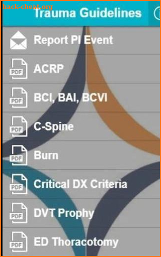 Trauma Guidelines screenshot