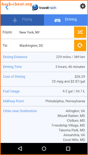 Travelmath - trip calculator screenshot